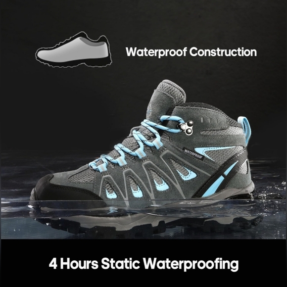 NORTIV 8 Women's Waterproof Wide Hiking Boots Outdoor Trekking Camping Trail - Picture 4 of 13